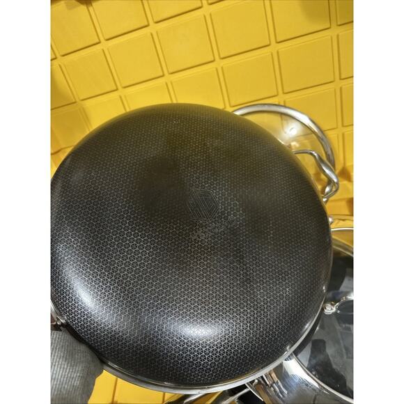HEXCLAD 5 Piece Nonstick Stainless Steel Frying Pan Set 10 12 and 14"pan $600 - Picture 3 of 8